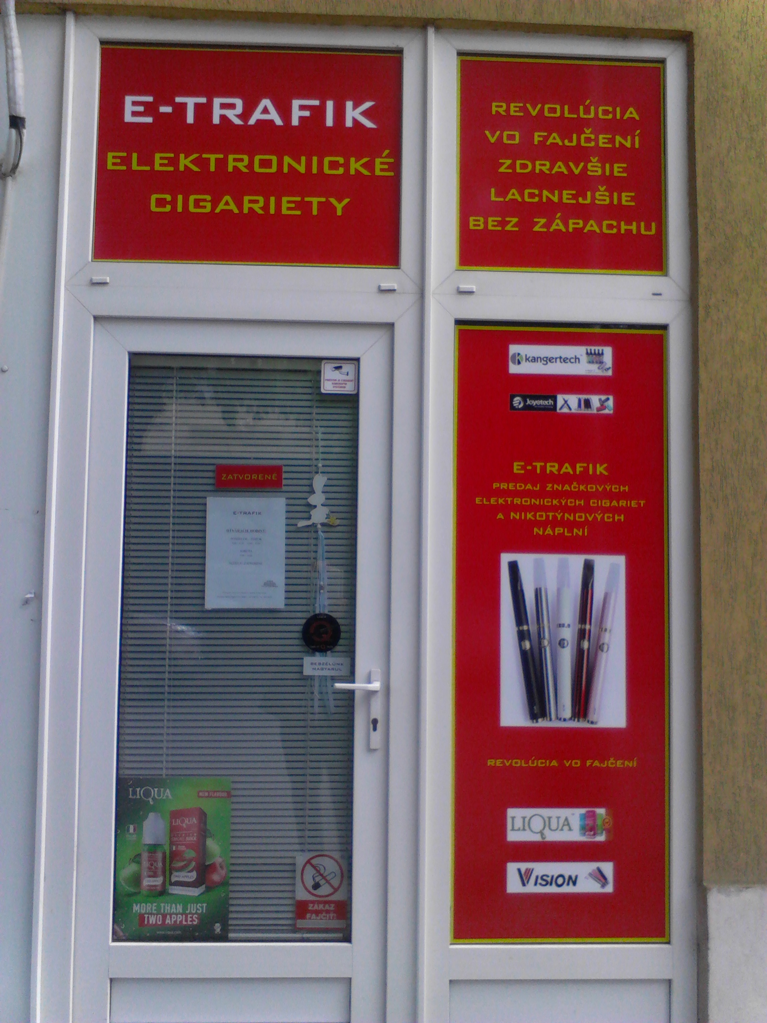 Predaj elektronických cigariet, príslušenstva, nikotinové a beznikotinové liquidy a bázy - Sylvia Patkolóová - Elektronické cigarety E-TRAFIK